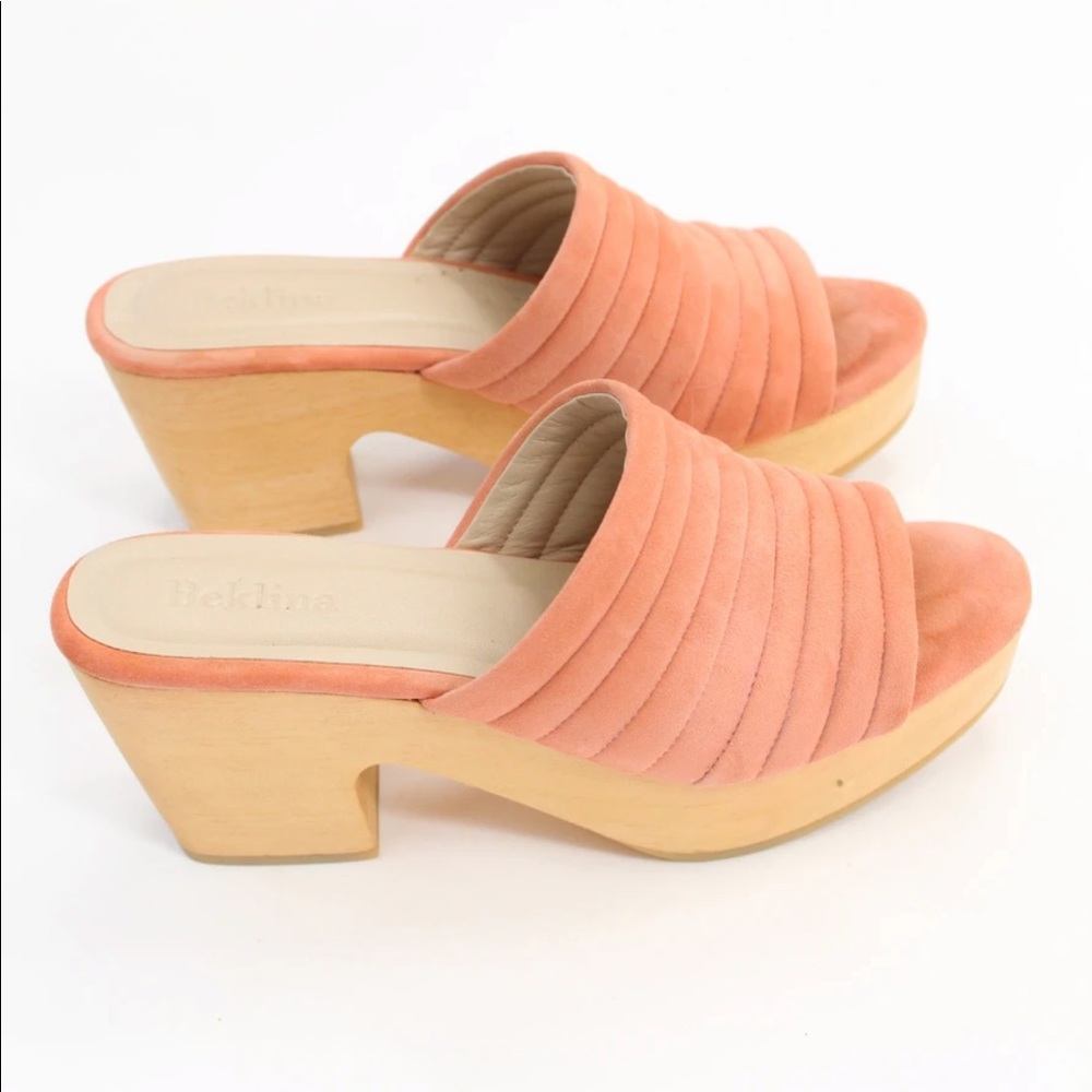 Beklina pink suede clogs
